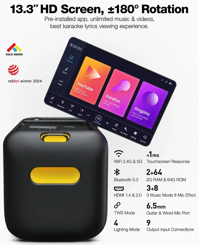 Ikarao Break X1 Premium Portable Wireless Karaoke Machine - Image 5